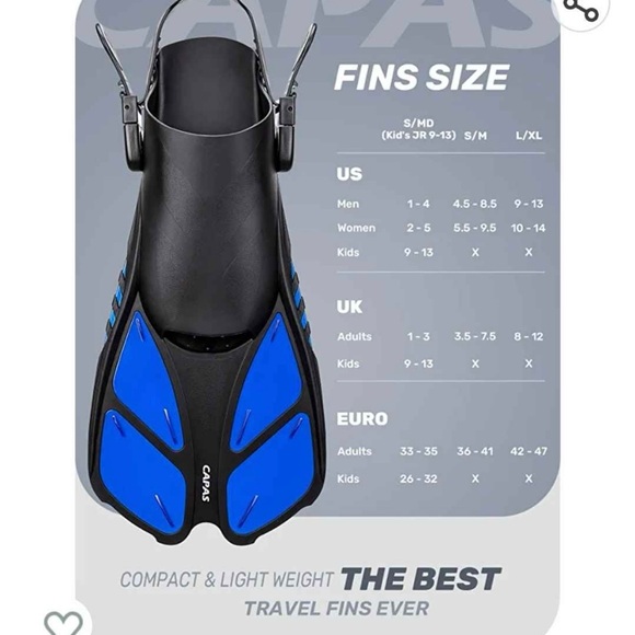 Men's Swim Fins - Black and Blue - Picture 2 of 3